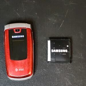 Vintage Samsung SGH-A437 Red Flip Phone AT&T Untested No Cable Parts Only Parts‎